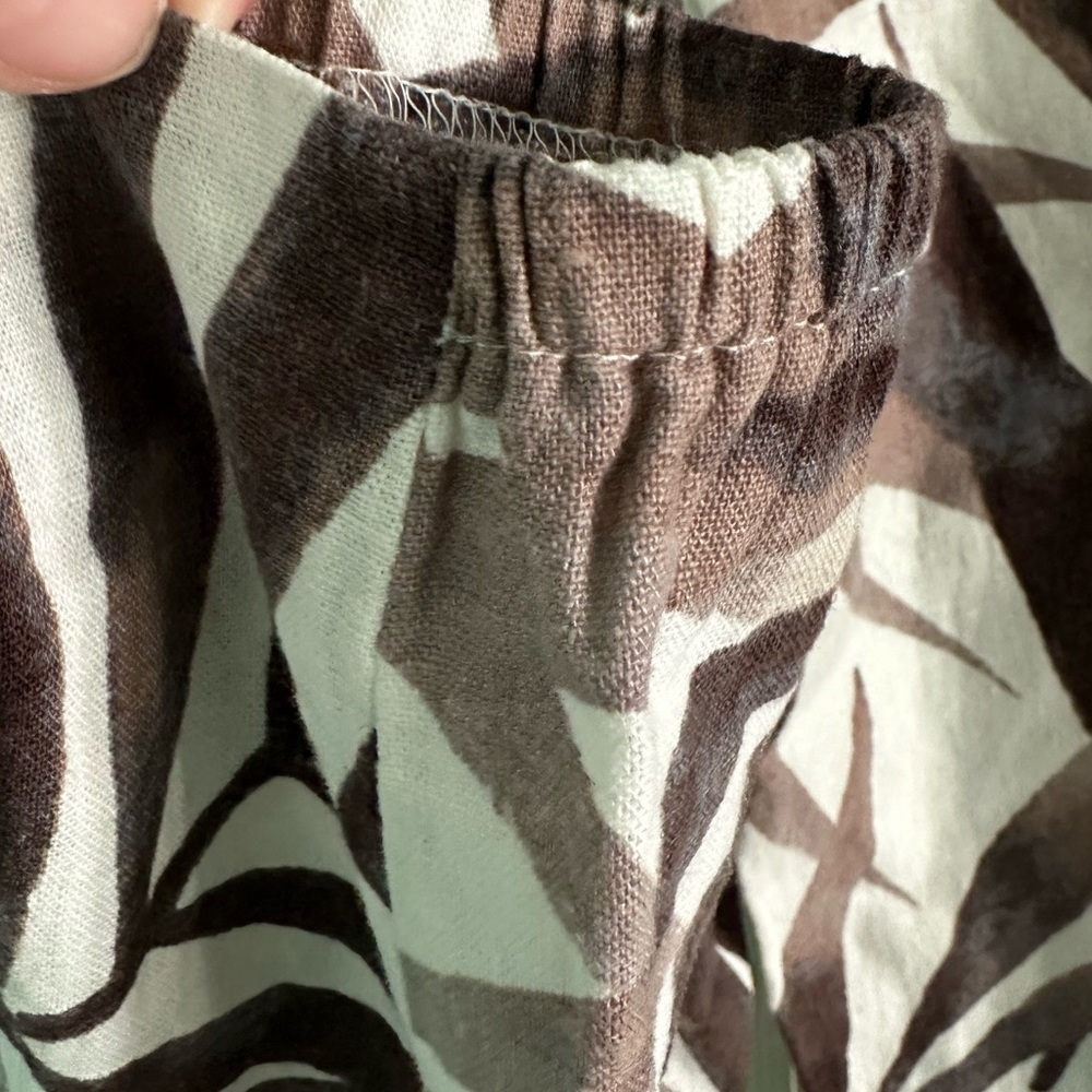 NYCC palm print linen pants 12 - Picture 4 of 6